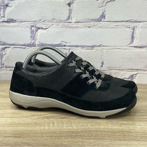 Dansko Shoes - Dansko Black Suede Lace-Up Comfort Sneakers 40